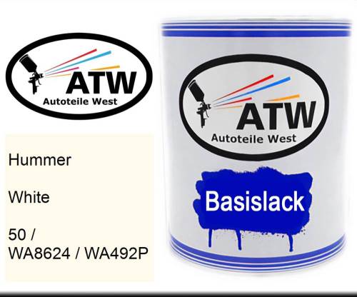 Hummer, White, 50 / WA8624 / WA492P: 1L Lackdose, von ATW Autoteile West.
